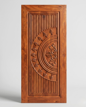 Modern Fluted Semi-Circle Solid Wood Door